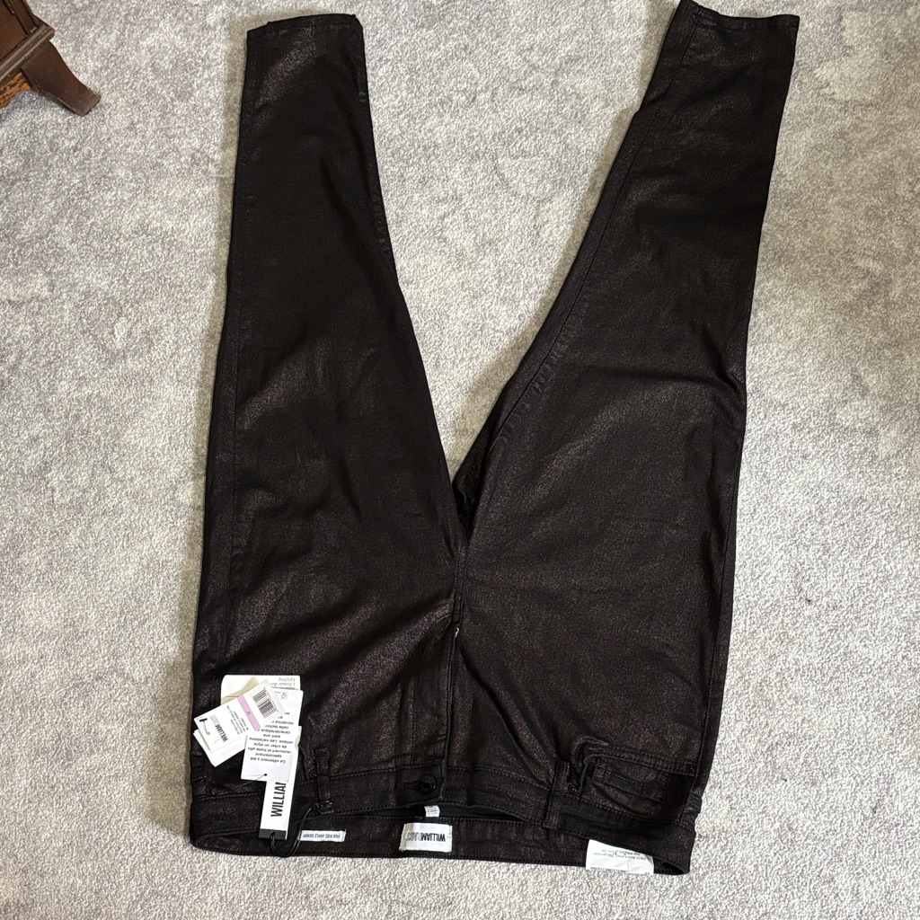 William Rast Gold Glittery Black Jeans 32 Brand New W Tags
